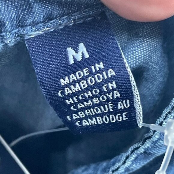 Lands’ End Lyocell Tiered Midi Dress M Blue Elastic Waistband d0355 - Picture 5 of 8